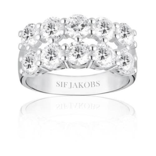 Elegante Belluno Due Ring met Zirkonia Sif Jakobs Jewellery , Gray , D...