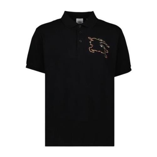 Klassieke Polo Shirt met Ruiter Design Burberry , Black , Heren