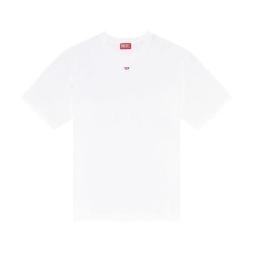 Basis Logo Geborduurd T-shirt Diesel , White , Heren