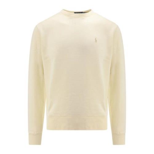 Witte Sweatshirt met Logo Borduurwerk Ralph Lauren , Beige , Heren