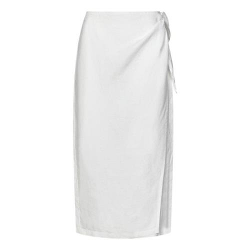 Nevis Linen Wrap Midi Skirt Ralph Lauren , White , Dames