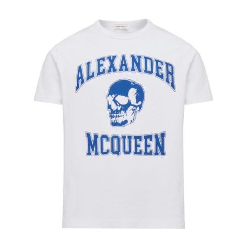Witte Katoenen T-shirt met Skull Logo Alexander McQueen , White , Here...
