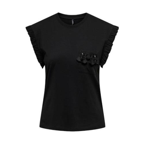 Detail Zak Top Vrouw T-Shirt Only , Black , Dames
