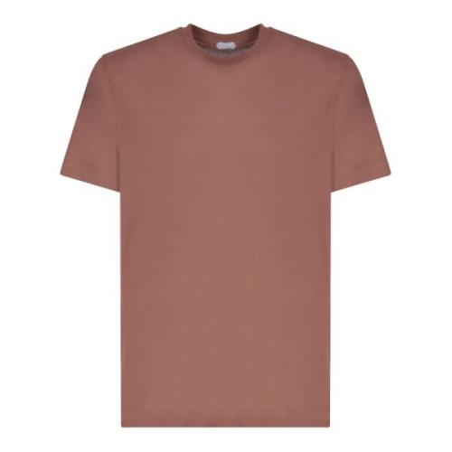 Heren Bruin T-Shirts & Polos Ss24 Zanone , Brown , Heren