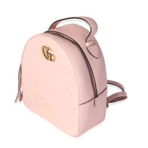 Pre-owned Leather backpacks Gucci Vintage , Pink , Dames