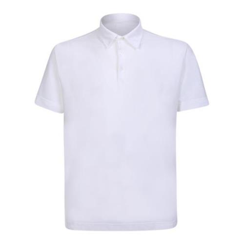 Wit Poloshirt Minimalistisch Ontwerp Zanone , White , Heren