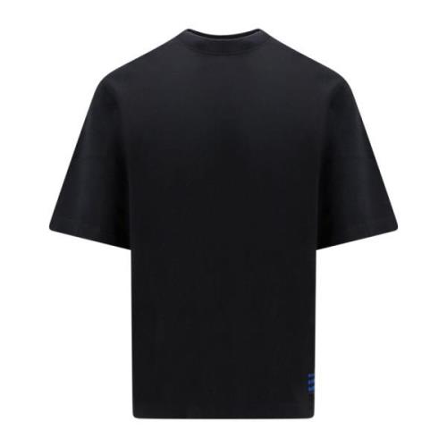 Zwarte Crew-neck T-shirt met EKD Patch Burberry , Black , Heren