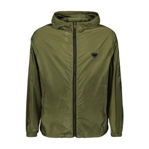 Gerecycled Nylon Windjack Prada , Green , Heren