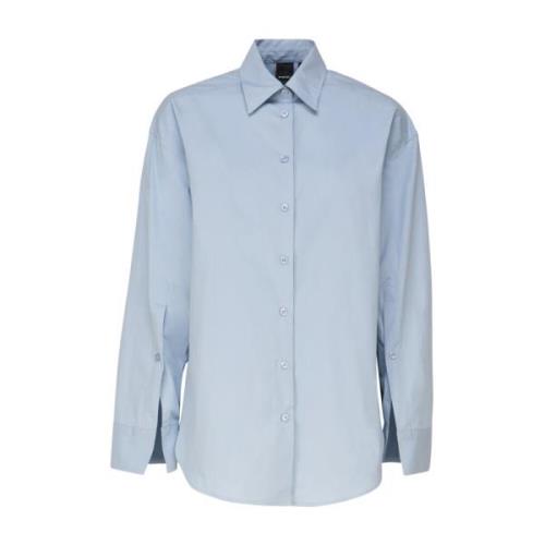 Katoen Elastaan Shirts Pinko , Blue , Dames