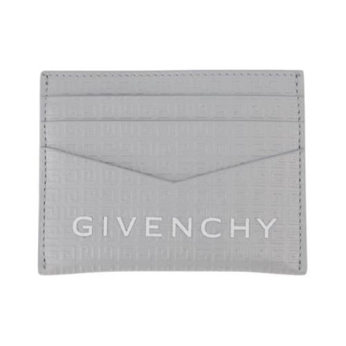 Leren Kaarthouder 4G Print Givenchy , Gray , Heren