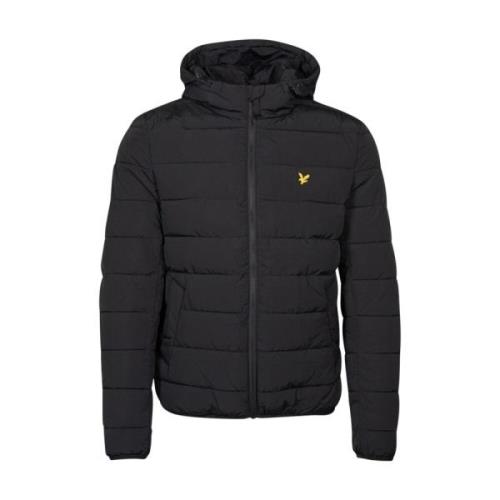 Zwarte Gewatteerde Jas met Capuchon Lyle & Scott , Black , Heren