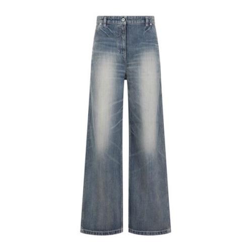 Blauwe Denim Wijde Pijp Broek Kenzo , Blue , Dames