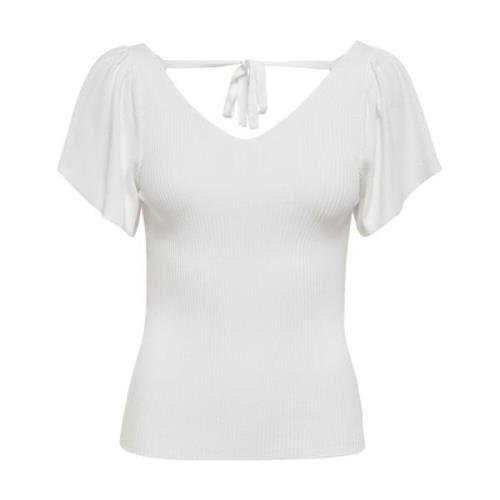 Achter Pullover T-Shirt Lente/Zomer Collectie Only , White , Dames