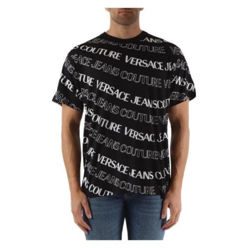Katoenen Logo Print Regular Fit T-shirt Versace Jeans Couture , Black ...