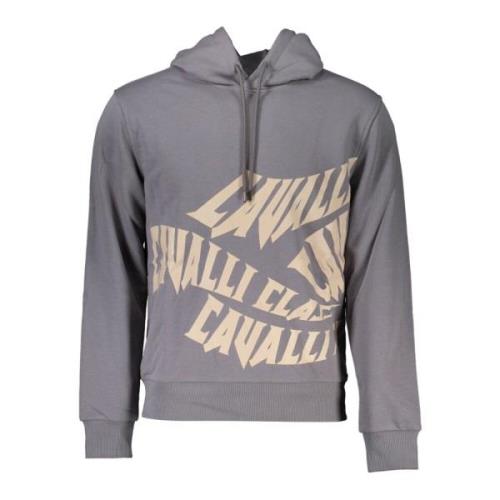 Gedrukt Logo Hoodie Cavalli Class , Gray , Heren