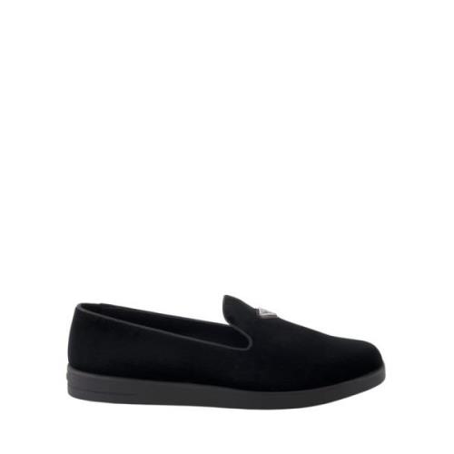 Velours Instappers Prada , Black , Heren