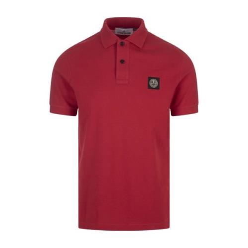 Rode Polo Slim Fit Stone Island , Red , Heren