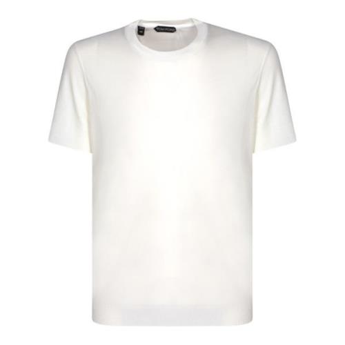 Wit Katoenmix T-shirt Ronde hals Tom Ford , White , Heren