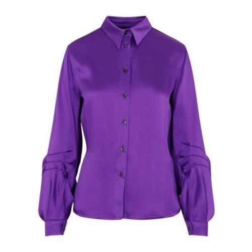 Paarse Ballonmouw Shirt Tom Ford , Purple , Dames