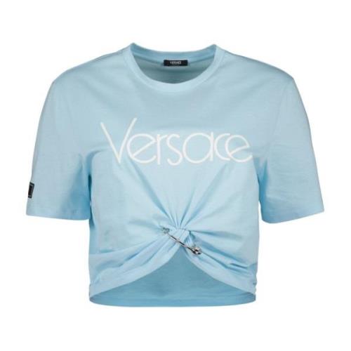 Crop T-shirt 1978 Re-Edition Versace , Blue , Dames