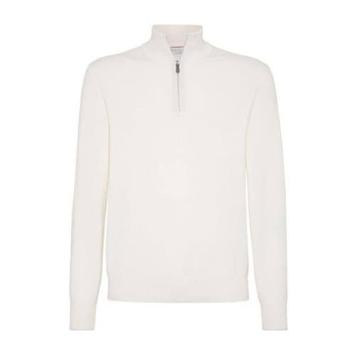 Luxe Sweaters Collectie Brunello Cucinelli , White , Heren