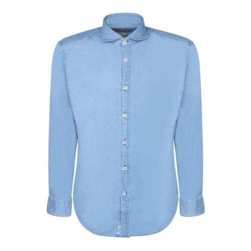 Blauwe T-shirts & Polos voor mannen Canali , Blue , Heren