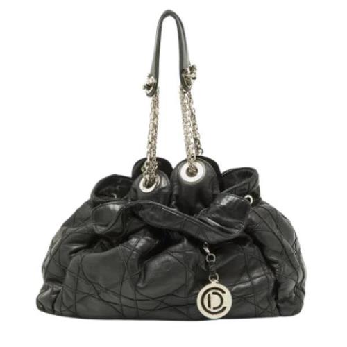 Pre-owned Leather handbags Dior Vintage , Black , Dames