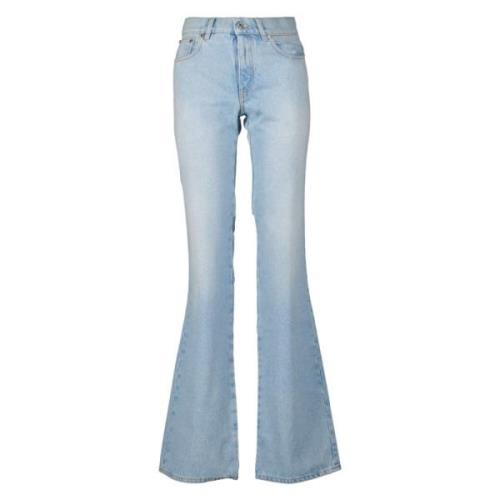Vervaagde Denim Jeans Off White , Blue , Dames