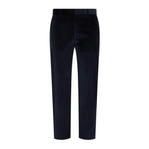 Marineblauw Velvet Katoen Wol Broek PS By Paul Smith , Blue , Heren