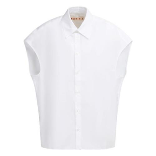Poplin cocoon shirt Marni , White , Dames