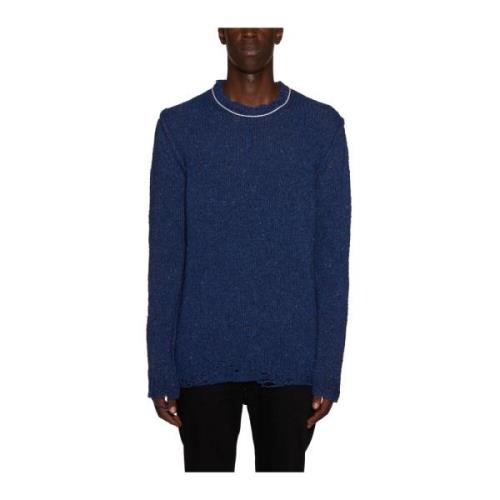 Wollen Crewneck Trui Daniele Alessandrini , Blue , Heren