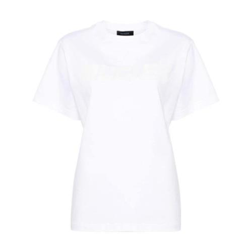 Wit Katoenen T-shirt met Logo Mugler , White , Dames