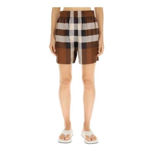 Zijden Shorts voor Vrouwen Burberry , Brown , Dames