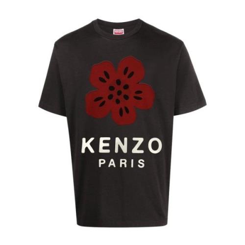 Katoen Logo Patch T-shirt Kenzo , Black , Heren