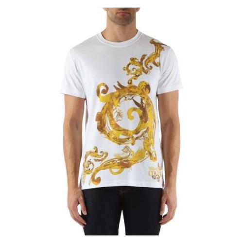 Slim Fit Katoen Logo T-shirt Versace Jeans Couture , White , Heren