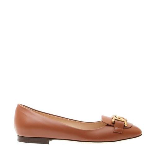 Ballerina Schoenen Cuoio Gouden Ketting Tod's , Brown , Dames