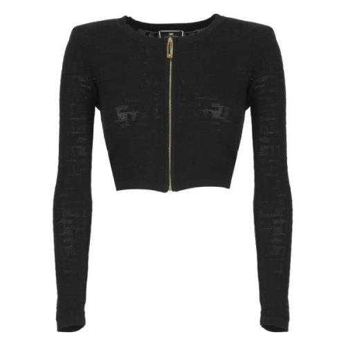Zwarte Viscose Cardigan Sweater Elisabetta Franchi , Black , Dames