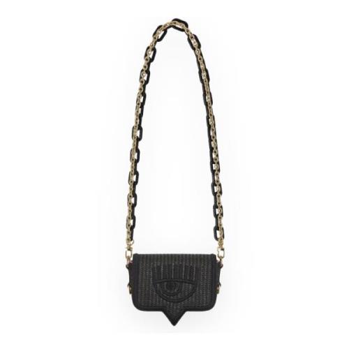 Raffia Eyelike Kleine Tas Chiara Ferragni Collection , Black , Dames