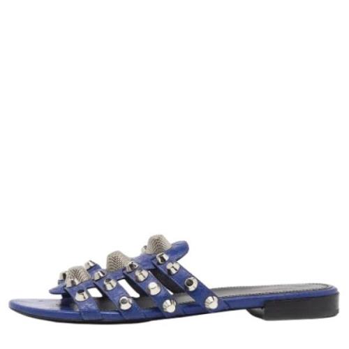 Pre-owned Leather sandals Balenciaga Vintage , Blue , Dames