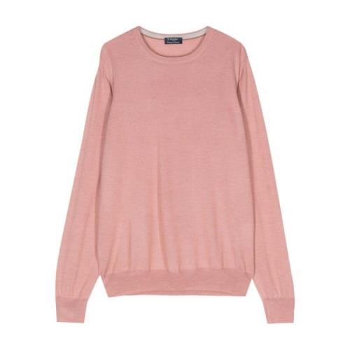 Roze Sweatshirt Ss24 Barba , Pink , Heren