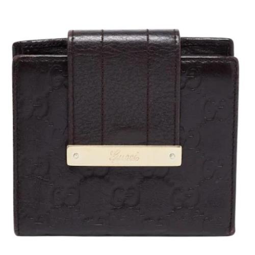 Pre-owned Leather wallets Gucci Vintage , Black , Dames