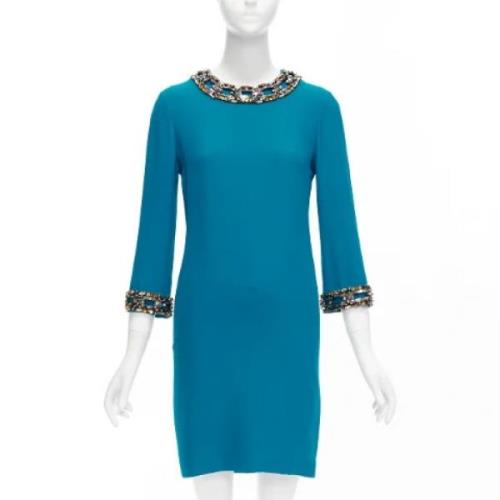 Pre-owned Silk dresses Gucci Vintage , Blue , Dames