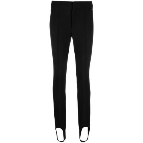 Zwarte Kreukel Stijgbeugel Leggings Moncler , Black , Dames