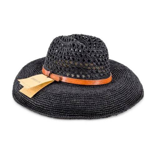 Gevlochten Stro Raffia Hoeden Ibeliv , Black , Dames