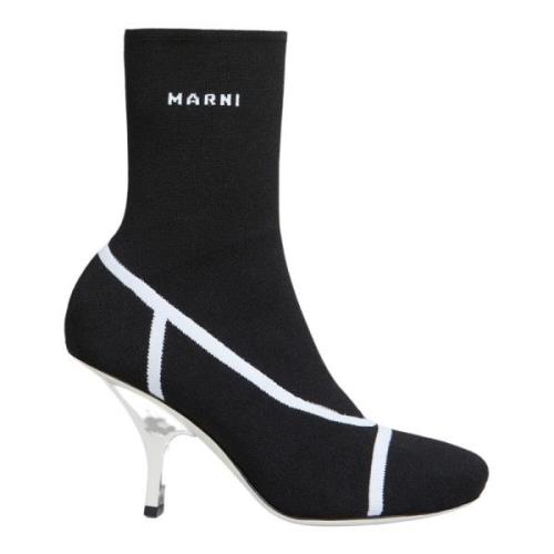 Stretch knit fancy sock boot Marni , Black , Dames
