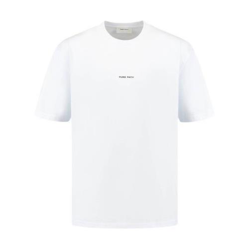 Crewneck Oversized T-shirt Korte Mouw Pure Path , White , Heren