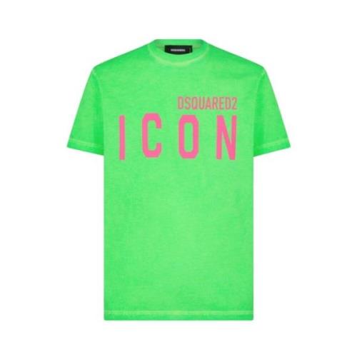 Icon Logo T-shirt Roze Dsquared2 , Green , Heren