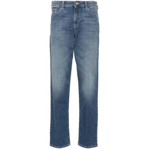 Blauwe Jeans Slim Fit Klassiek Vijf Zakken Emporio Armani , Blue , Dam...
