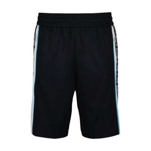 Blauwe Jersey Bermuda Shorts met Zijstrepen Fendi , Blue , Heren