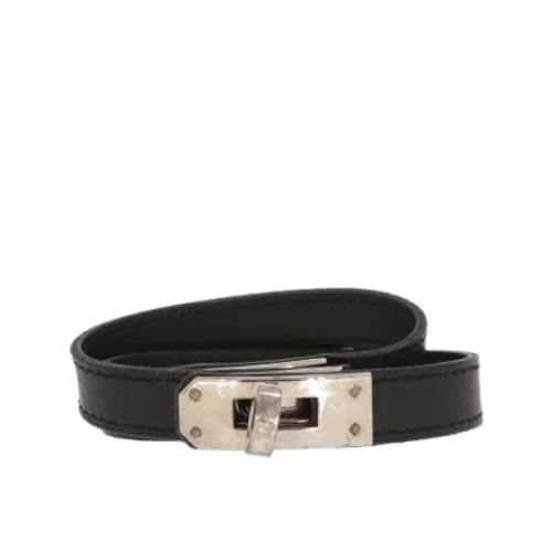 Pre-owned Leather bracelets Hermès Vintage , Black , Dames